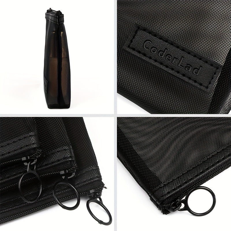 Roomy Mesh Makeup Bag with Zipper for Travel & Toiletry Organization