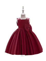 Flower Girl Dress with Big Bow Front and Back for Gorgeous Look