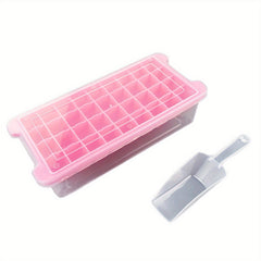 Ice Cube Mold Freezer Ice Tray with Scoop & Box for Cocktails Whiskey
