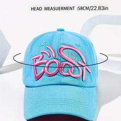 Expression Embroidery Baseball Cap Casual Sports Hat Adjustable Cotton Sun