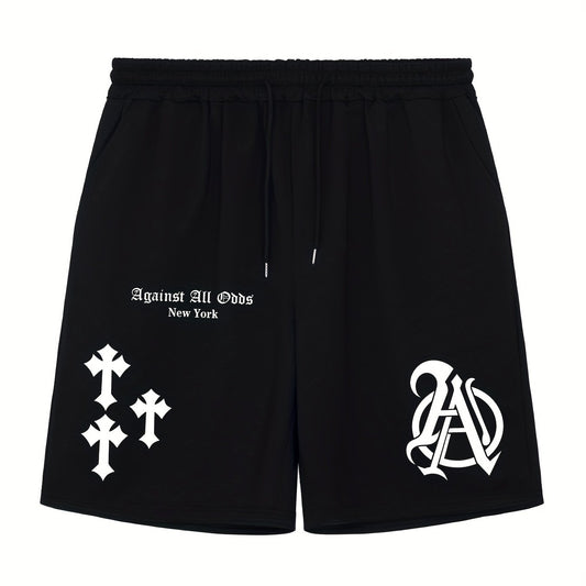 Men's Casual Solid Stretch Elastic Waist Drawstring Shorts