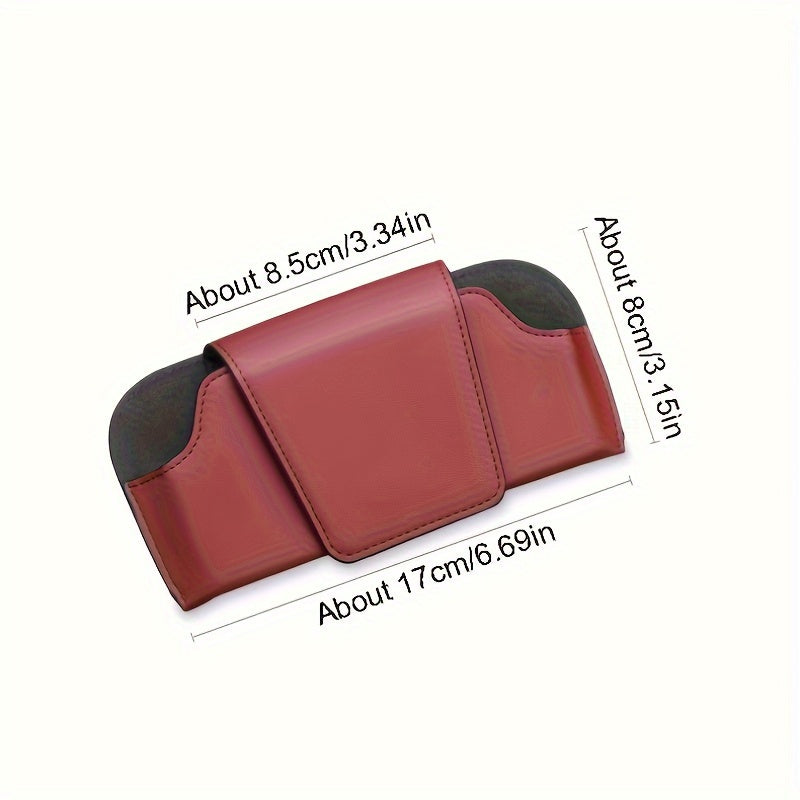 Car Glasses Clip Sunglasses Storage Box Card Holder Car Storage Bag
