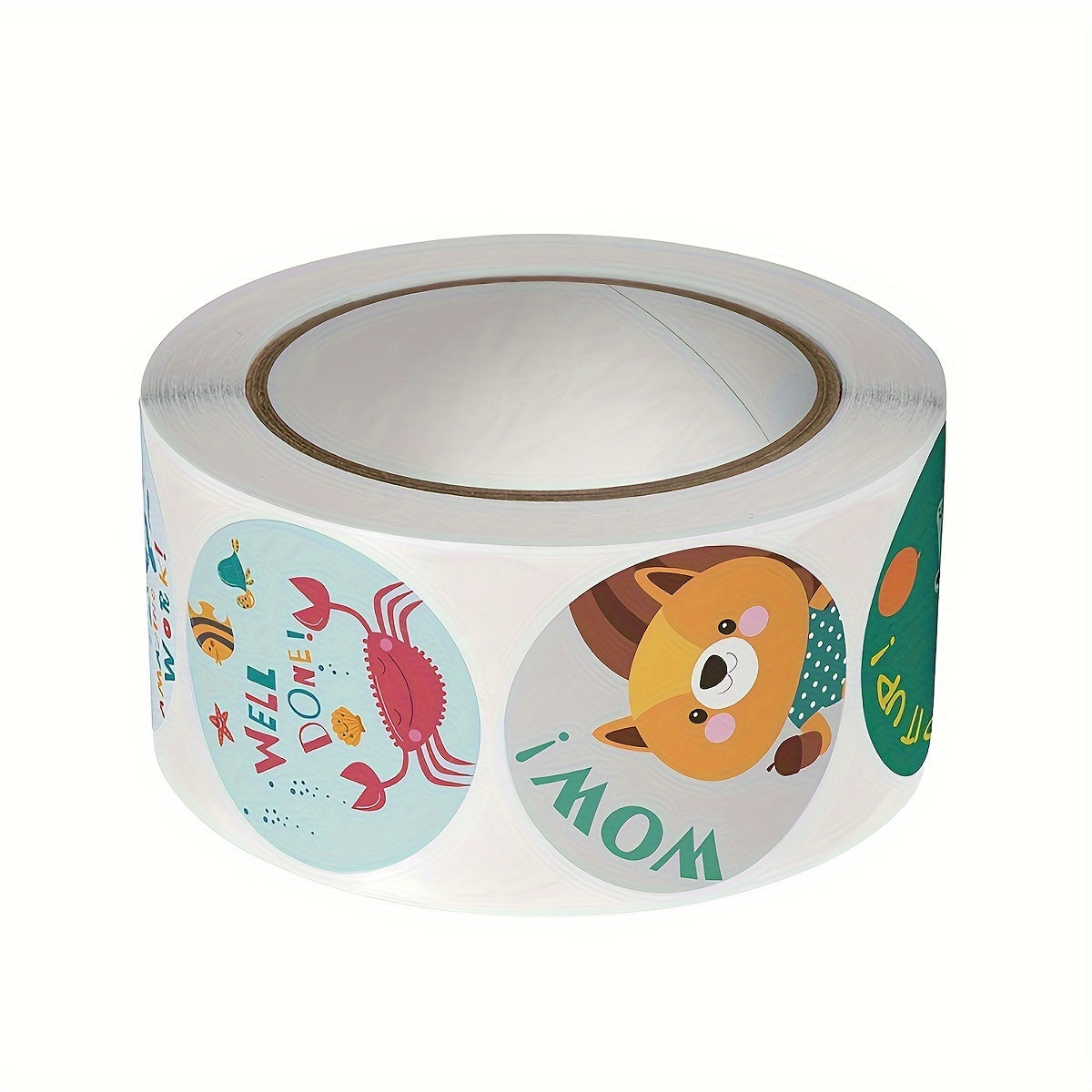 500 Sheets Roll Animal Sealing Stickers Hand-painted Cartoon Rewards