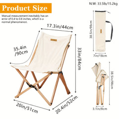 Outdoor Folding Chair Courtyard Picnic Chair Camping Wooden Chair