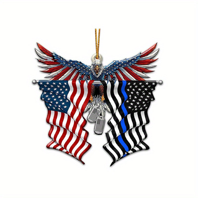 American Flag Wing Car Rearview Mirror Hanging Pendant