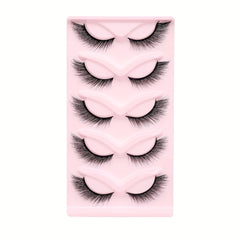 5 Pairs Cat Eye Lashes Winged End Eye Elongated Eyelashes Fox Eye Lashes