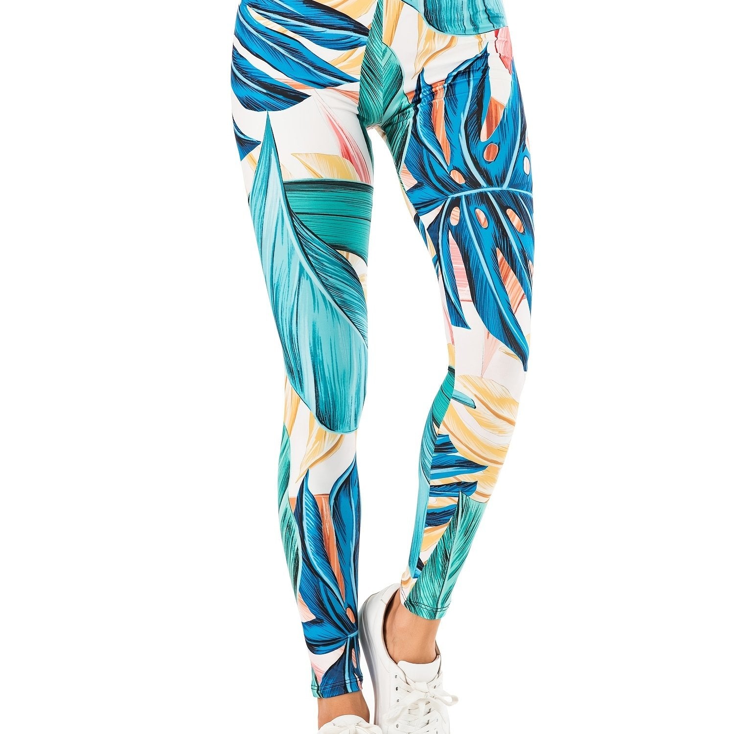 Sexy Jungle Print Leggings High Waist Slim Fit Elastic Bottoms