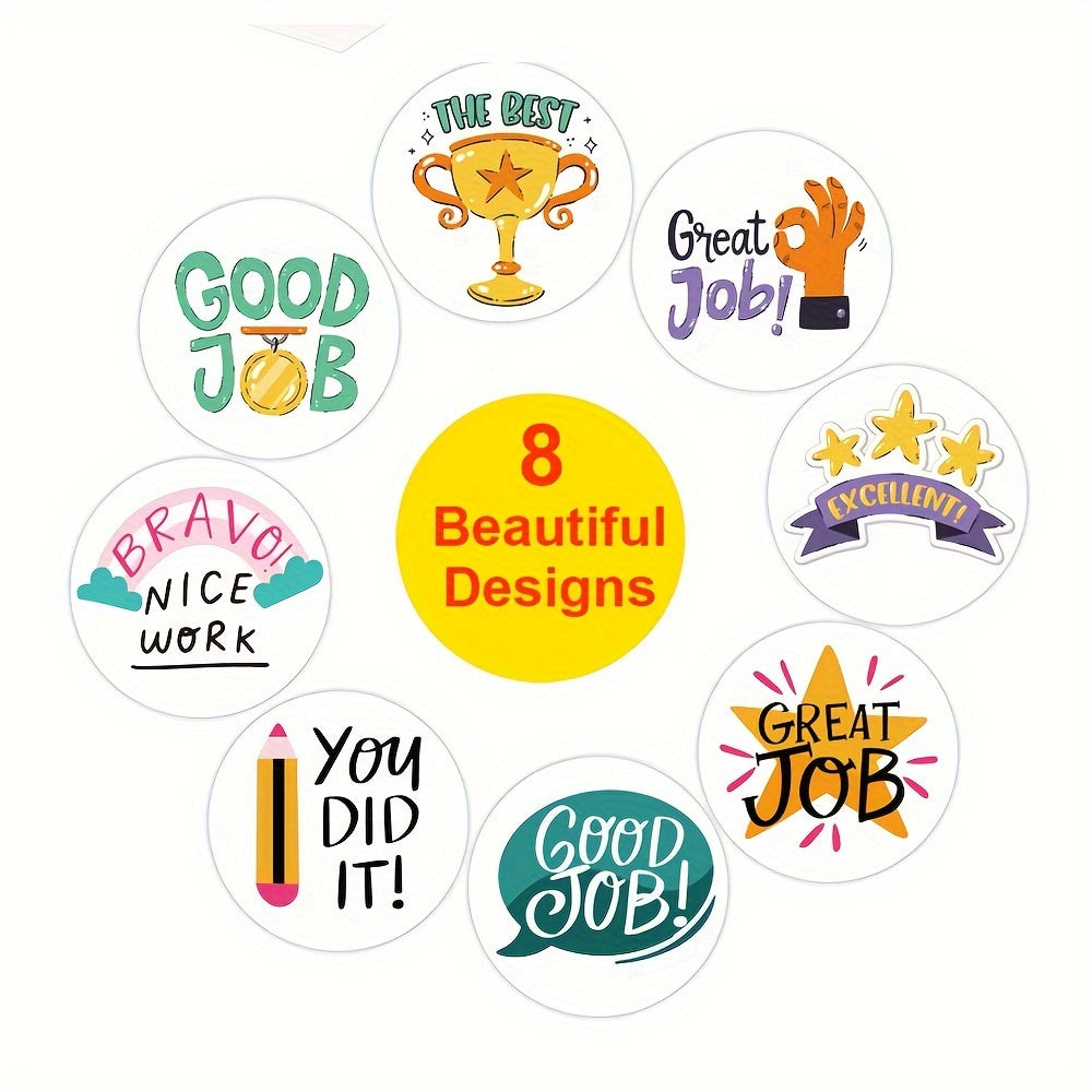 500pcs Motivational Reward Stickers Roll - Self Adhesive Labels