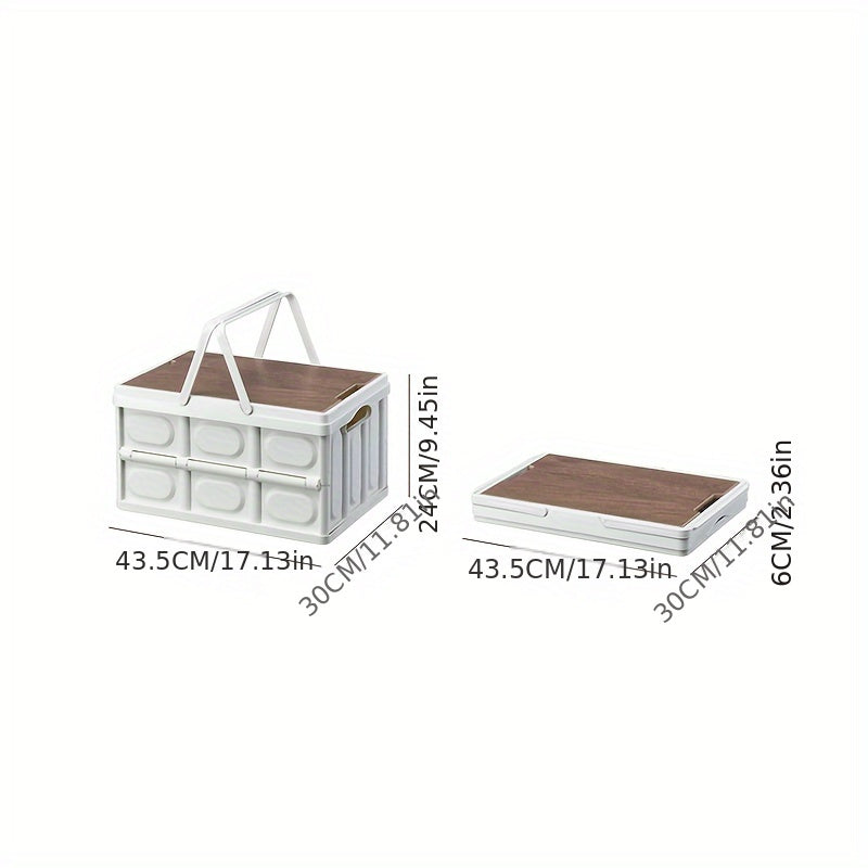 Outdoor Camping Storage Box with Wooden Cover