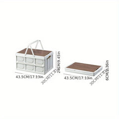 Outdoor Camping Storage Box with Wooden Cover