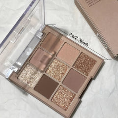 9 Shade Eyeshadow Palette in Brown Nude Multicolor Tones