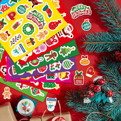 Christmas Sticker Pack Non-Repeating Holiday Designs Self-Adhesive Decals