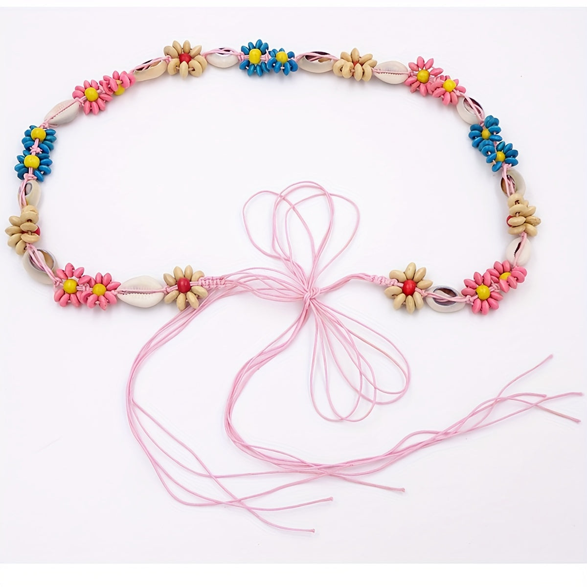 Bohemian Flower Sash Belt Colorful Beads Waist Belt