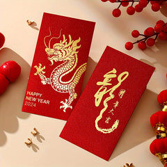 12pcs Year Of The Dragon Red Envelope Creative Good Luck Red Envelopes