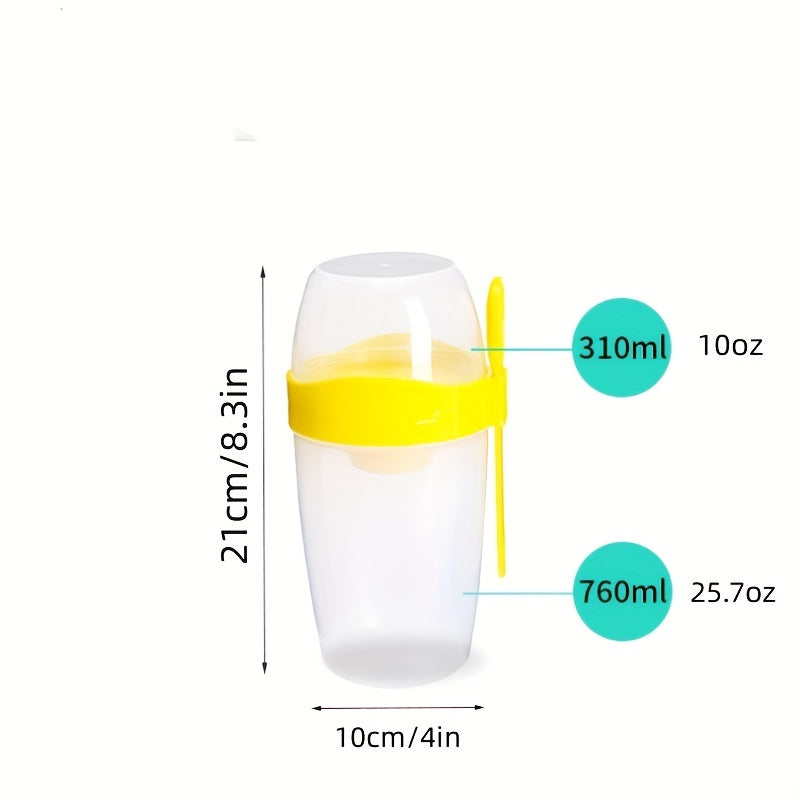 Portable Double Layer Salad Cup with Spoon