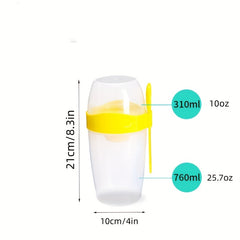 Portable Double Layer Salad Cup with Spoon
