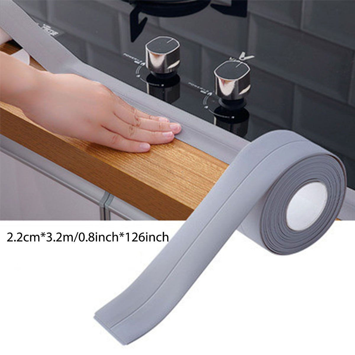 10.4ft Self Adhesive PVC Waterproof Sealing Strip Tape for Bathroom Sink Bath
