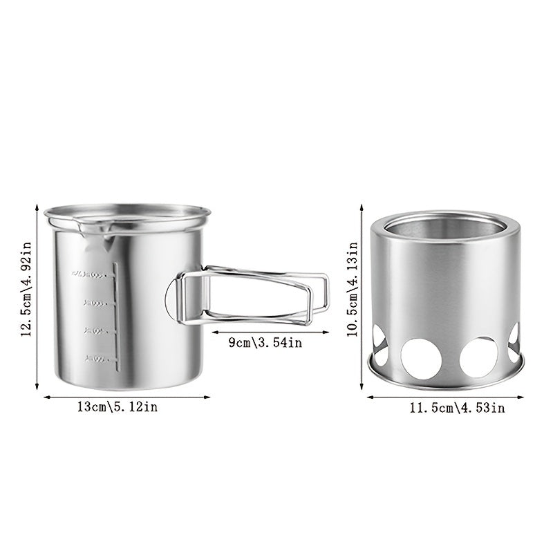 Portable Stainless Steel Charcoal Stove Set for Outdoor Cooking