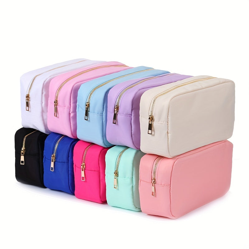 Nylon Cosmetic Bag Waterproof Zipper Makeup Pouch Travel Bag For Purse