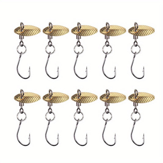 Anmuka 10pcs Carbon Steel Spinnerbait Lures Swivel Sharp Hooks Catch More Fish