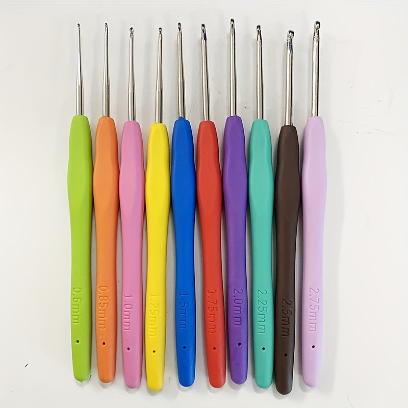 10pcs Crochet Hooks Set Soft Handle Thin Crochet Tool Kit