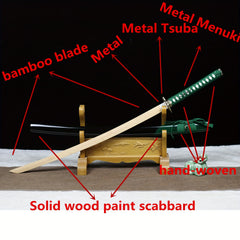 Wooden Samurai Kantana With Sheath Japanese Kaido Bamboo Sword