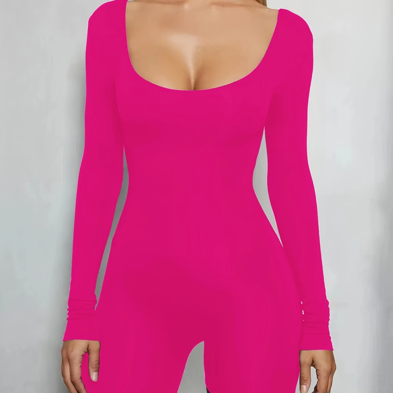 Solid Yoga Jumpsuit Long Sleeve