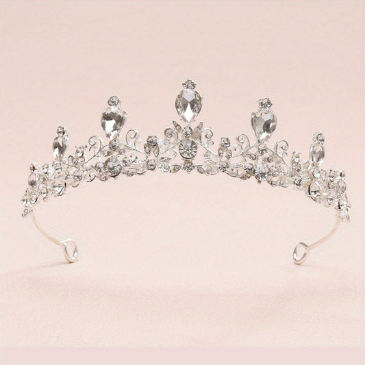 Baroque Crystal Alloy Crown Bridal Hair Band Women's Accessories