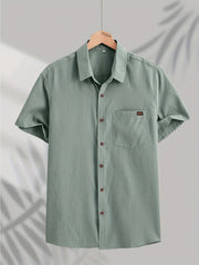 Men's Casual Short Sleeve Button-down Shirt