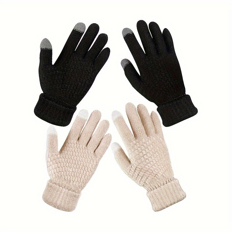 Women's Winter Touch Screen Gloves Warm Fleece Lined Knit Gloves