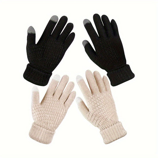 Women's Winter Touch Screen Gloves Warm Fleece Lined Knit Gloves
