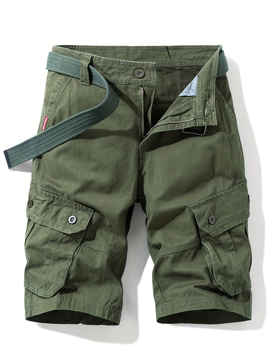 Men's Cotton Cargo Shorts Casual Beach Pants Breathable Multipockets