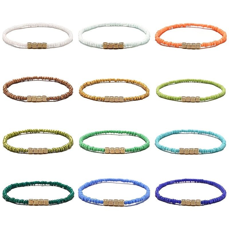 Boho Style Rice Beads Multicolor Bracelet