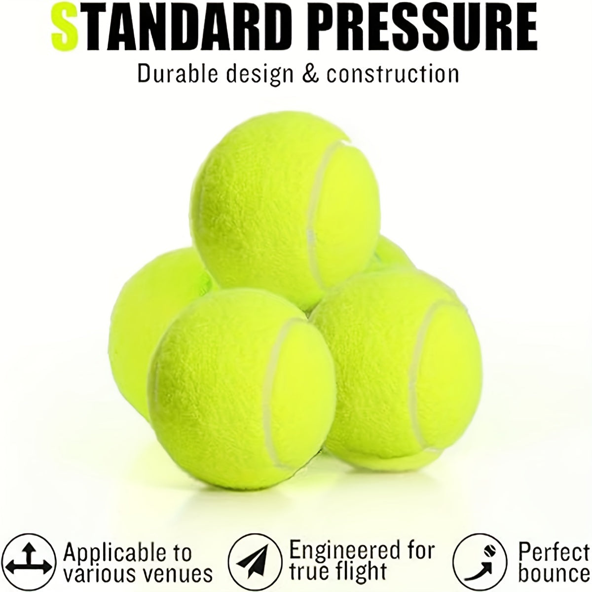 3pc Chemical Fiber Paddle Tennis Ball Standard 6 35cm Training Balls