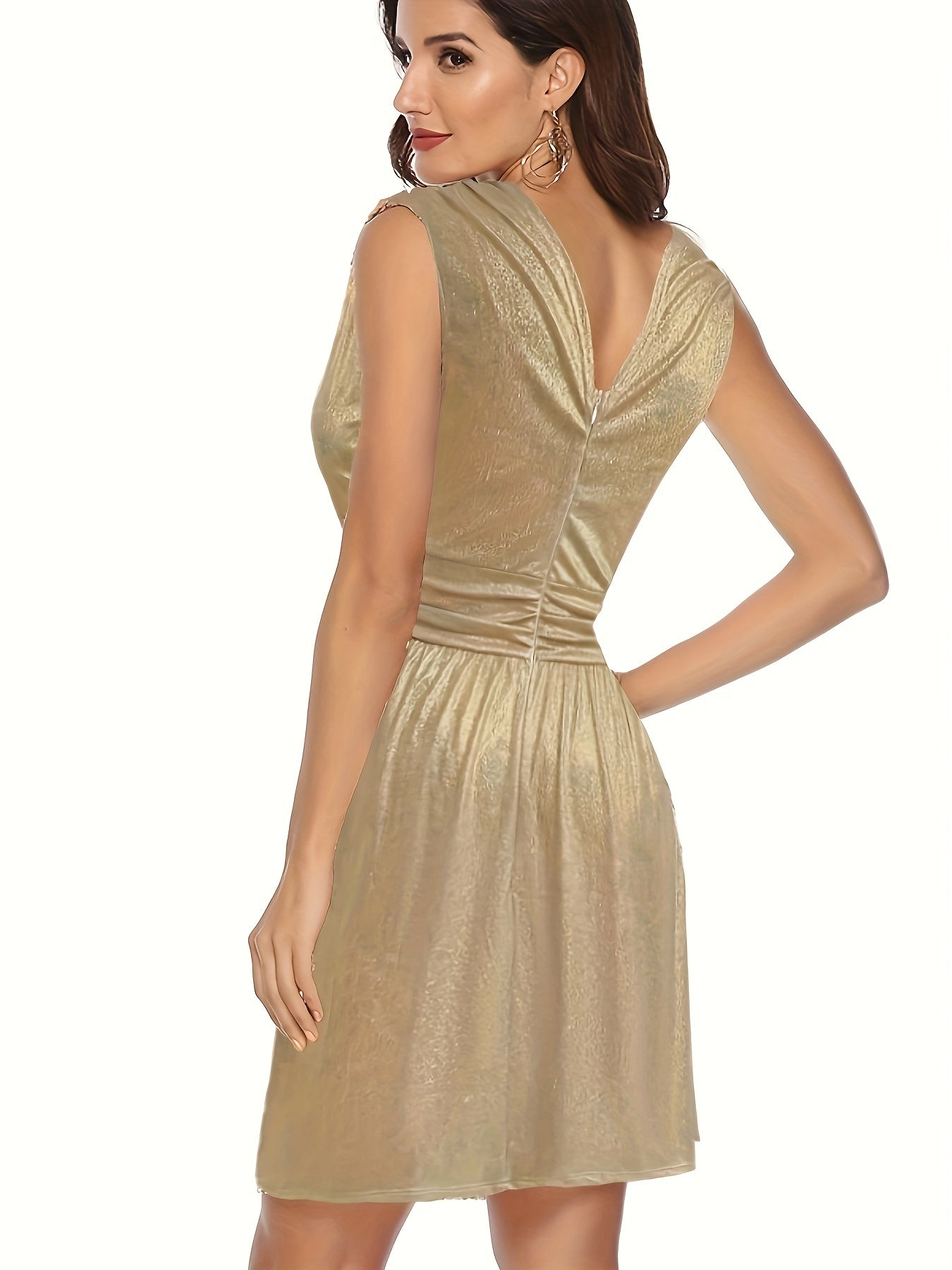  Glitter Ruched Tank Dress