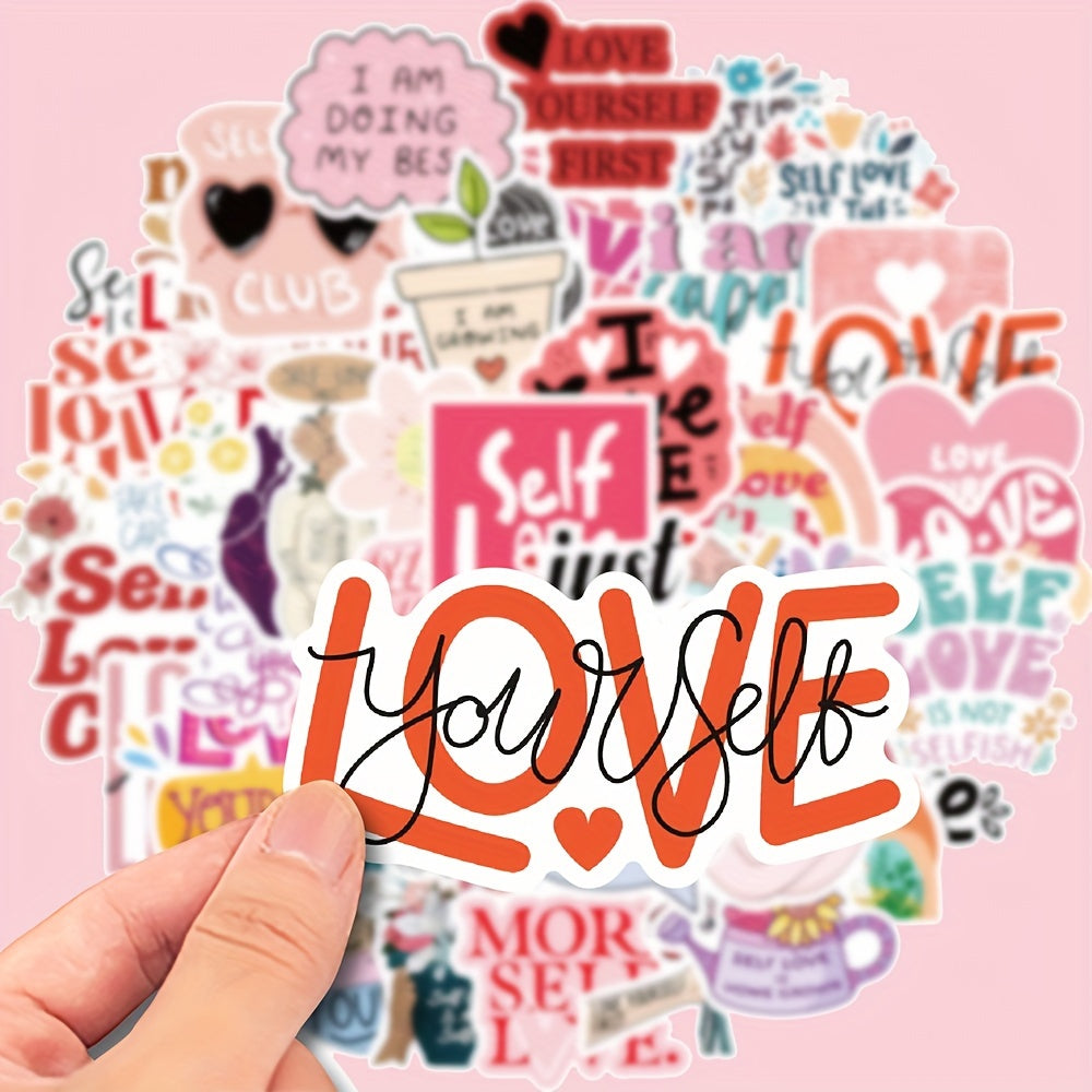 50pcs Self Love Stickers Waterproof Graffiti Stickers