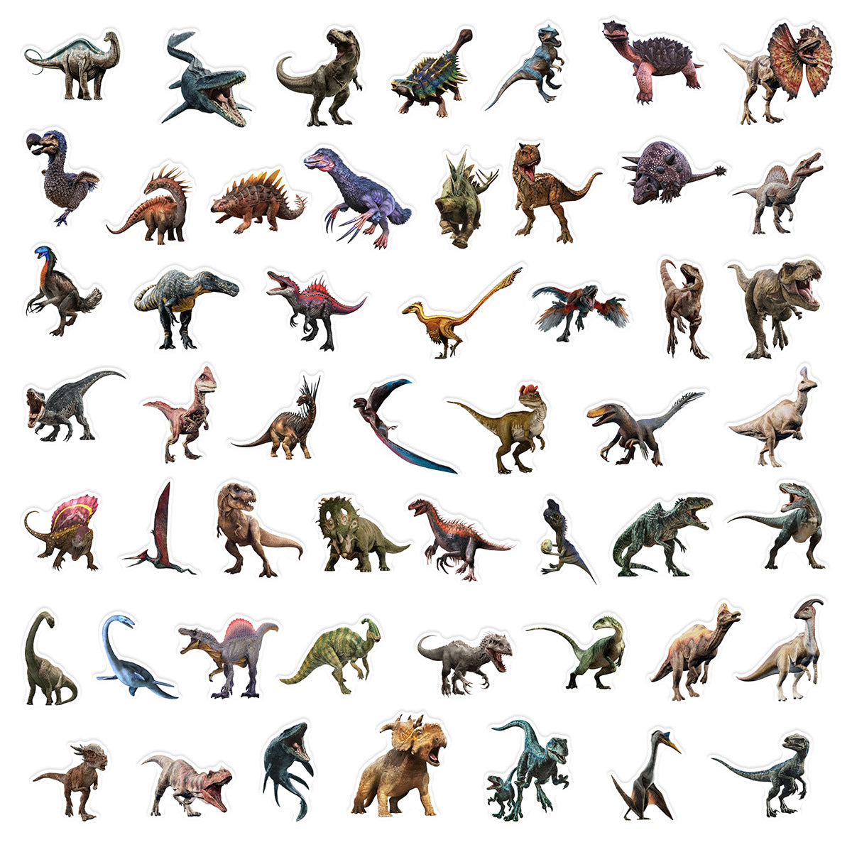 Dinosaur Doodle Stickers 50pcs Waterproof Decals for Laptop Water Bottles Helmet