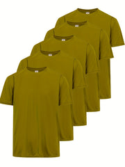 5pcs Men's T Shirt Bundle for Summer Activities