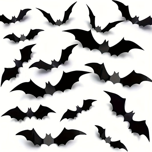 36pcs Halloween 3D Bat Decoration Stickers Waterproof Spooky Bats Room Decor