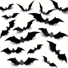 36pcs Halloween 3D Bat Decoration Stickers Waterproof Spooky Bats Room Decor