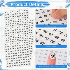 50 Vinyl Running Number Stickers Small Round Labels for Storage Organization