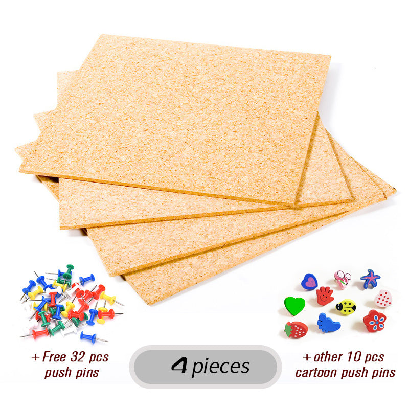 29.97 cm Square Frameless Cork Board, Self-adhesive Decorative Board