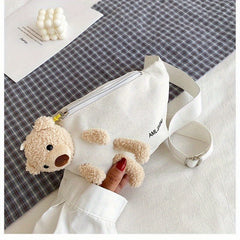 Cartoon Bear Small Crossbody Bag for Girls