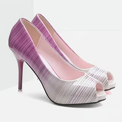 Ombre Ladies High Heels Slip On Stiletto Heels Party Pumps