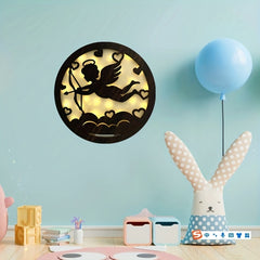 Creative Fairy Tale Story LED Lamp Wood Hanging Plate Decoration