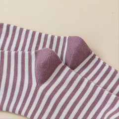 5 Pairs Women's Vintage Striped Mid Tube Socks
