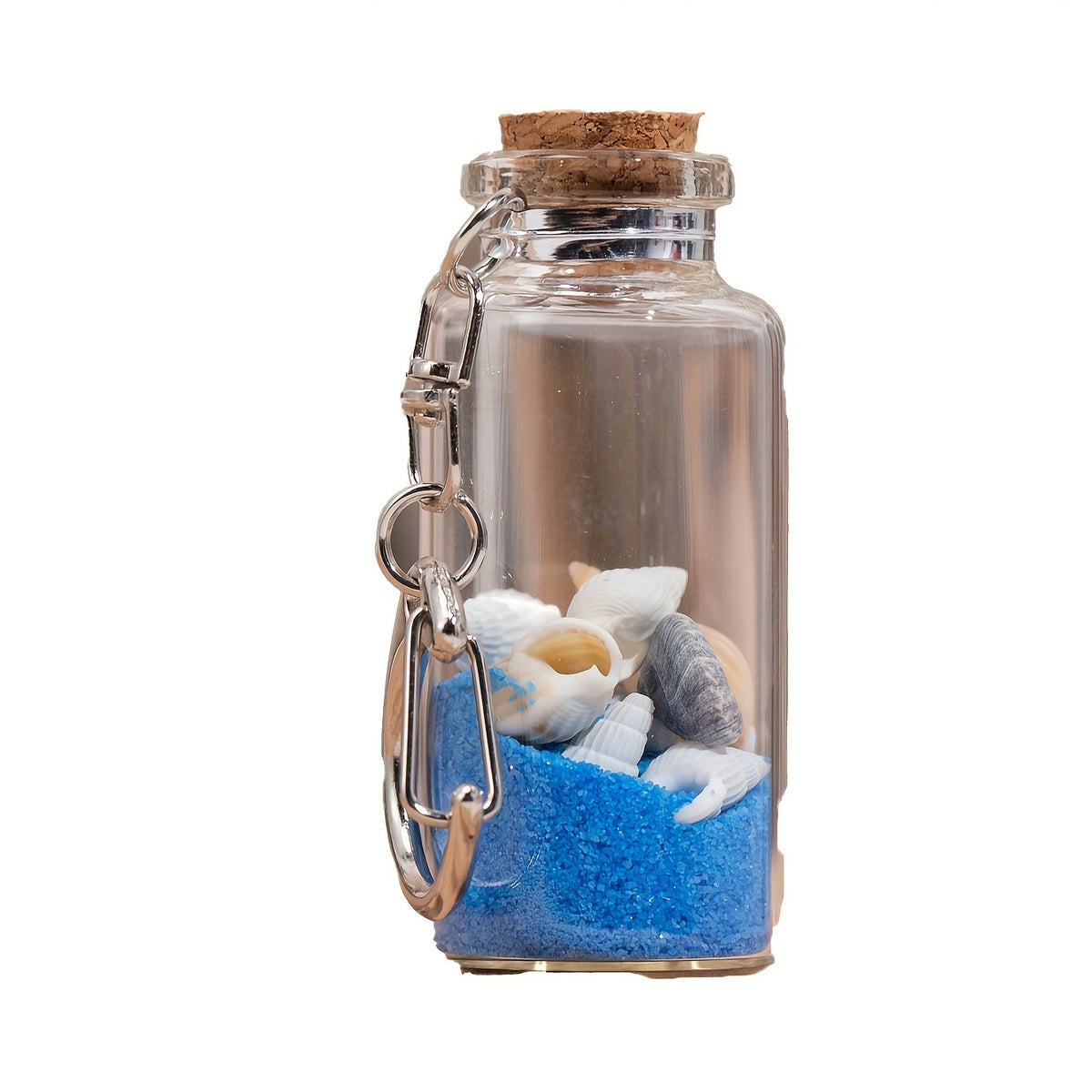 Colorful Sand Glass Wishing Bottle Keychain Lucky Charm Pendant