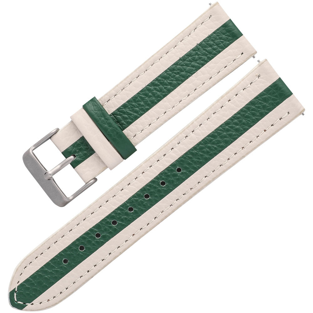 Bicolor Quick Release Leather Watch Band Clemence Leather Spring Bars 20mm 22mm