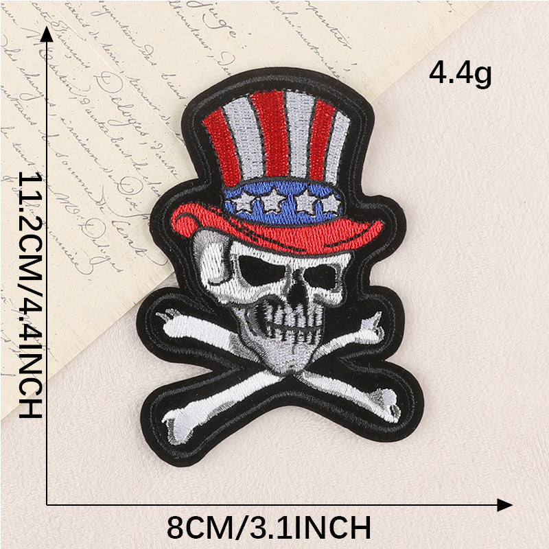 1pc Punk Skull Patch DIY Cloth Badges Iron On Sew On Patch Repair Patch