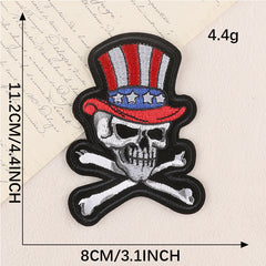 1pc Punk Skull Patch DIY Cloth Badges Iron On Sew On Patch Repair Patch